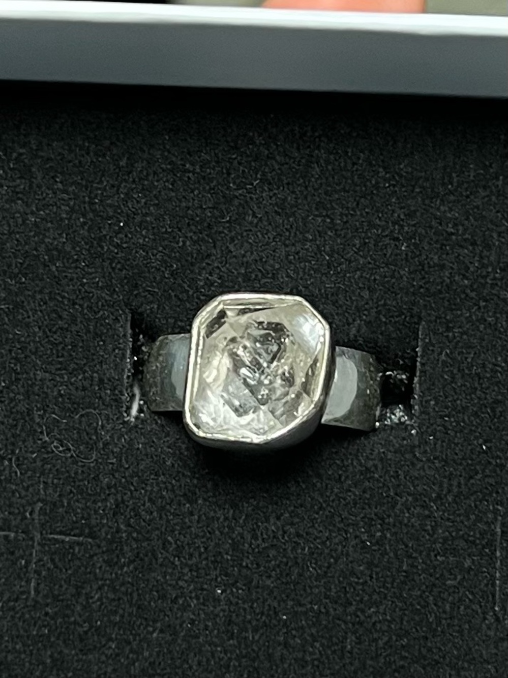 Genuine Herkimer Diamond Ring – 925 Sterling Silver – Size 7